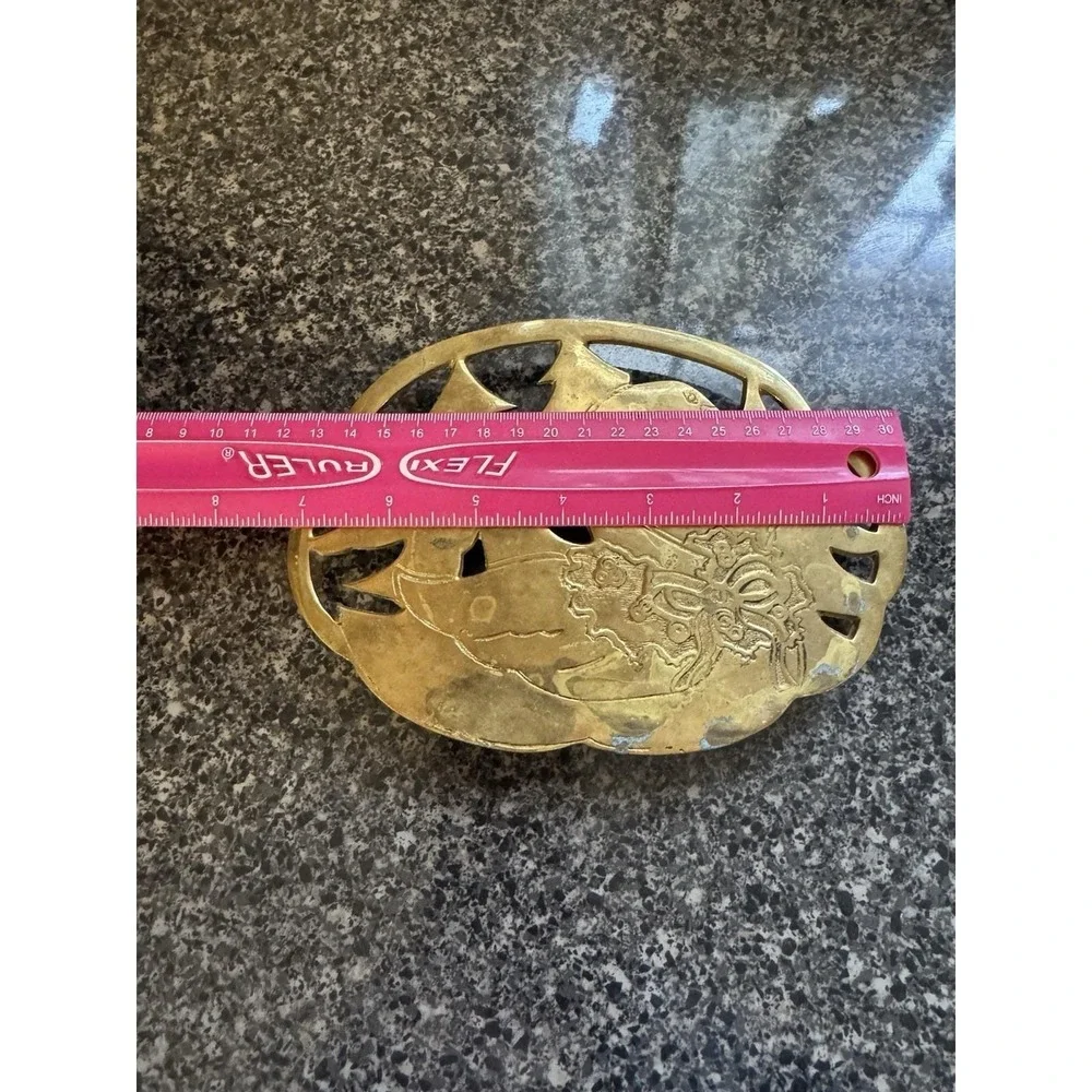 Vintage Brass Goose With‎ Wreath Christmas Goose Brass Trivet